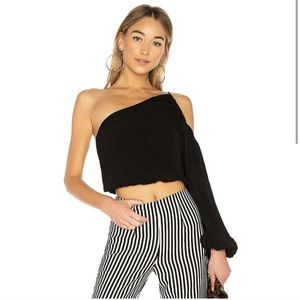 Lovers + Friends One-Shoulder Cold Cutout Crop Top
